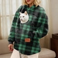 thumbnail image 4 of Fuzzy Fleece Cat Pouch Hoodie For Women Men Pet Carrier Hoodie Zipper Pet Care Hoodies Oversize Hooded Sweatshirt With Zip Kangaroo, 4 of 9