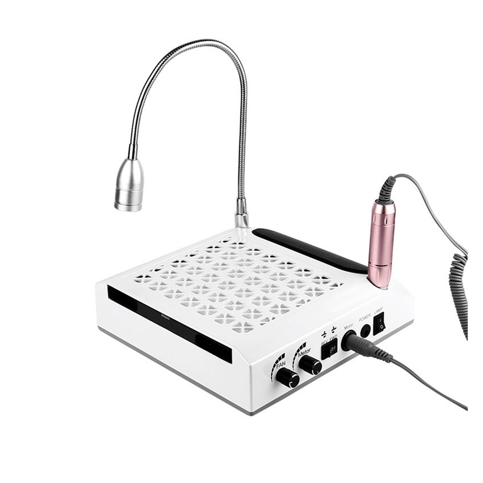 Nail Dust Vacuum, High Power 80W 4 In 1 Professional Nail Drill Machine Dust Suction Collector Nail Dryers Curing Lamp Light Nail Salon ,Powerful Suction