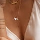 thumbnail image 5 of Collar con inicial corazón A-Z para mujeres niñas mamá (oro A), 5 of 9