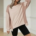 thumbnail image 3 of Sweatshirt for Women Crewneck Loose Fit Sweater Color Block Long Sleeve Knitted Pullover Fall Fashion Winter Clothes, 3 of 4