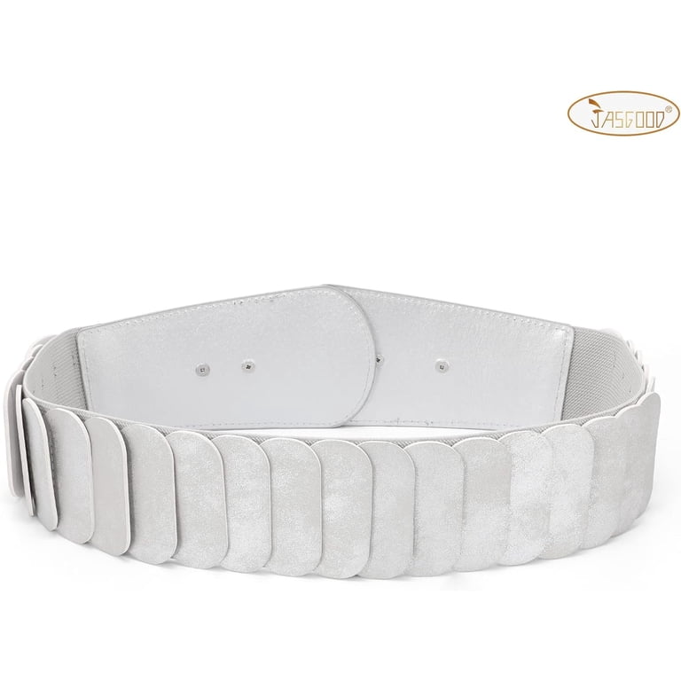 4877 Women Wide Stretch White Belts For Dresses Costume Belt Cosplay A&C Hero Cosplay Belt White Belt Cosplay Prop Costume for  main image 4