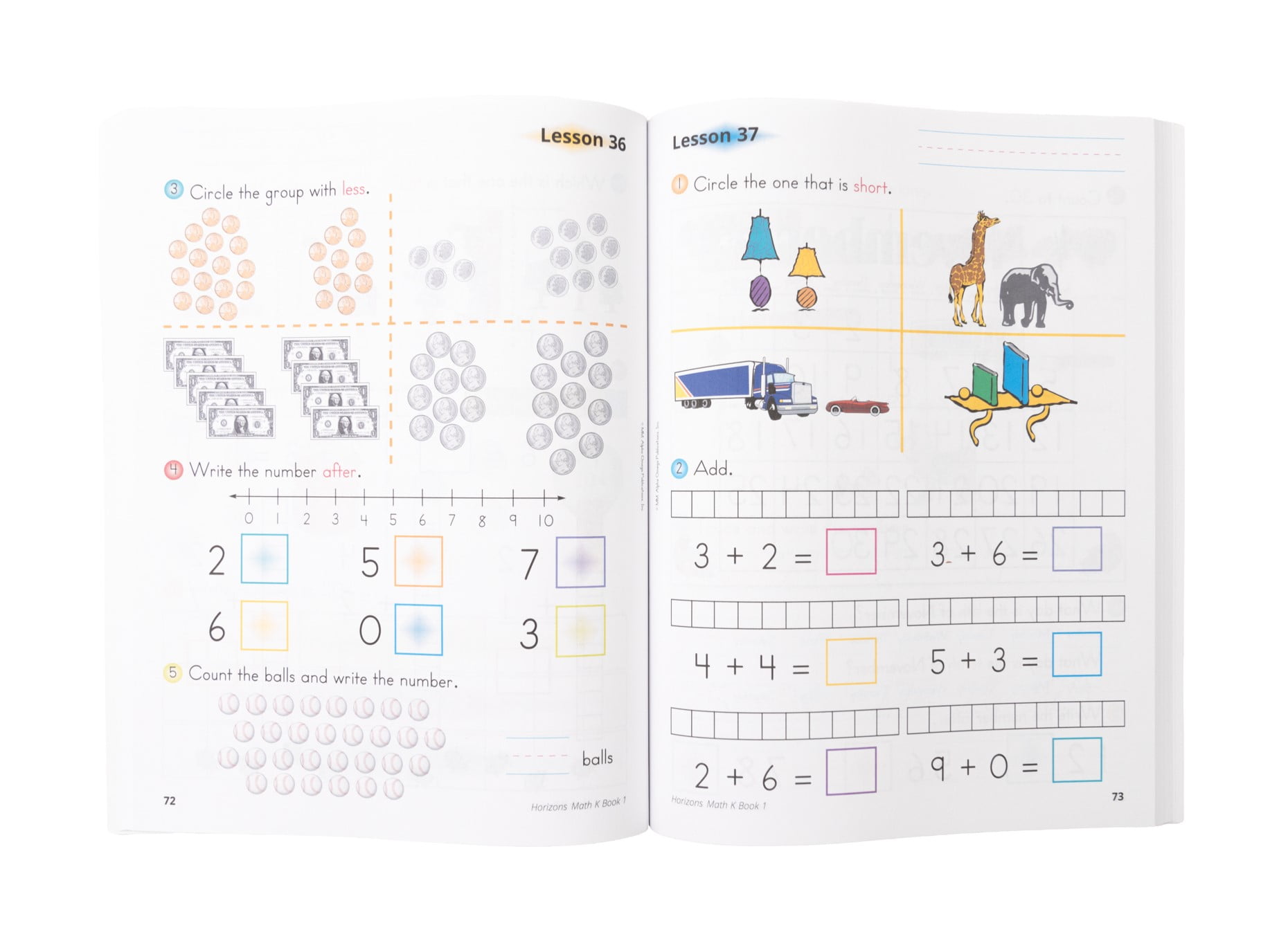 Horizons Kindergarten Math Student Book 1 by Alpha Omega Publications (Paperback)