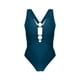 thumbnail image 3 of Trajes de Baño de Corte Alto para las Mujeres Correa sin Espalda Color Sólido con Cojín de Pecho Verano Inalámbrico, 3 of 7