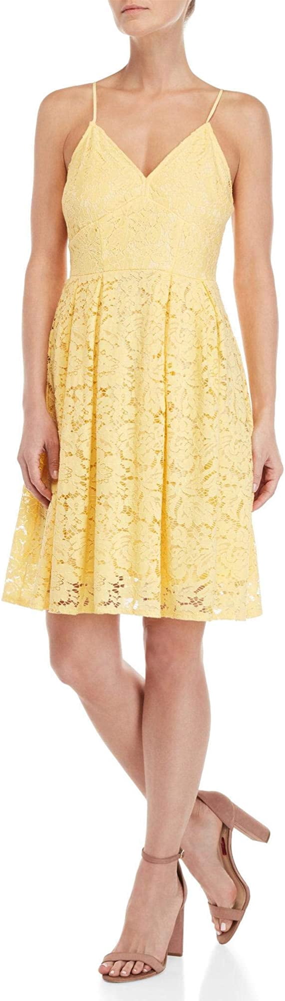 Abs Collection Lace Fit-and-Flare Dress, Canary Yellow - 10 - Walmart.com Abs Collection Lace Fit-and-Flare Dress, Canary Yellow - 10 - Walmart.com