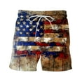 thumbnail image 3 of cllios Big and Tall Swim Trunks for Men 4th of July Quick Dry Board Shorts Patriotic Red White and Blue Print Swimming Shorts Casual Elastic Waist Drawstring Beach Shorts, 3 of 4