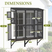 Haverchair Cat Catio, Cat Window Perch for Large Indoor Cats, Window Box Enclosure with 4 Jump Platforms, Wooden Window Hammock for Multi Kittens, All-Weather Use Outdoor Small Pet Perch House