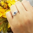 thumbnail image 5 of Dazzlingrock Collection 10K Round Blue Sapphire And White Diamond Ladies Swirl Bridal Engagement Ring Set, White Gold, Size 6, 5 of 5