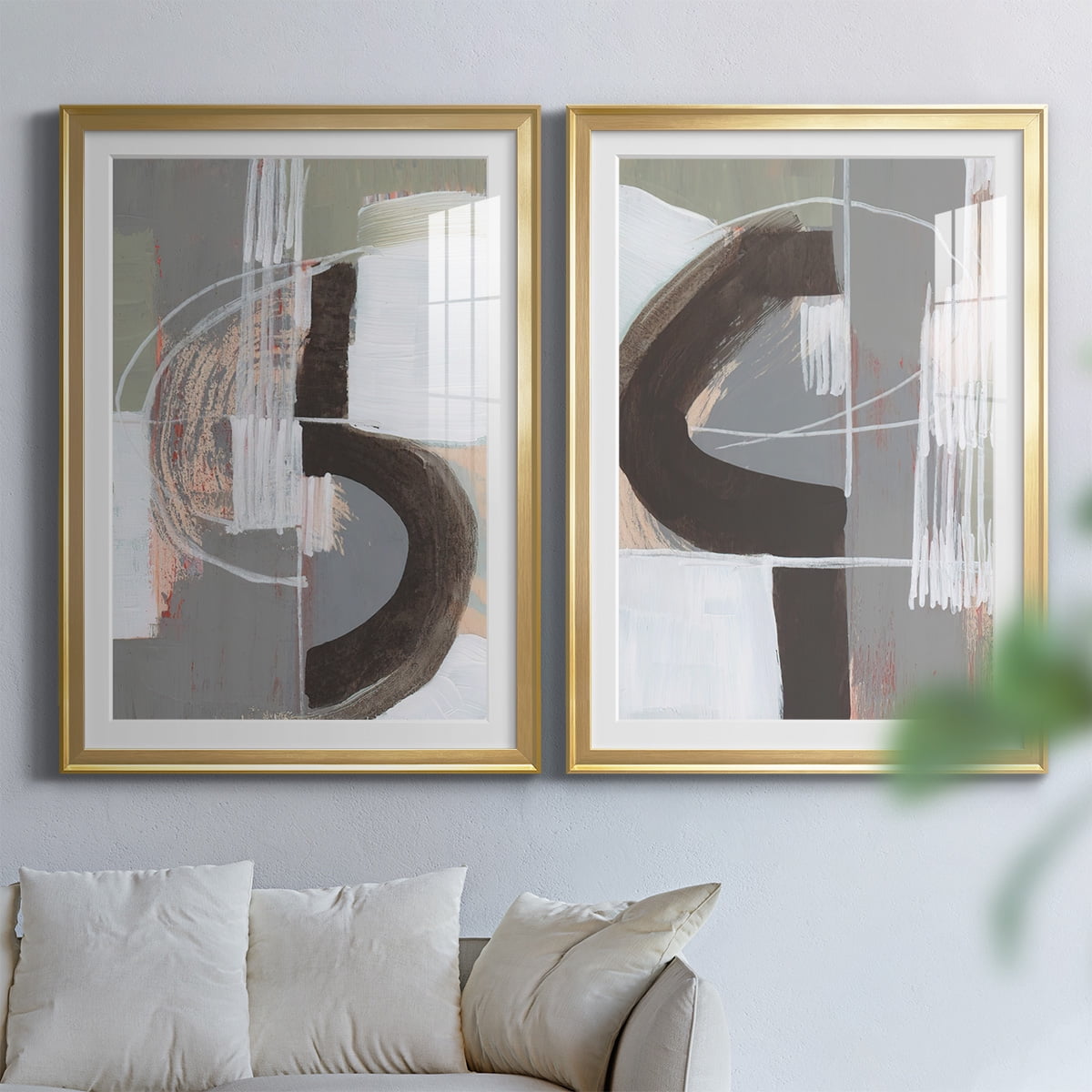 Wexford Home Arching Neutrals III Premium Framed Print, 18.5" x 24.5" - Ready to Hang, Gold (Set of 2)