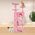 thumbnail image 6 of 54 inch Cat Trees and Towers for Indoor Cats, Cat Condo Scratching Post for Adult Cats, Multi-Level Cat Towers for Small Cats, Pink, 6 of 7