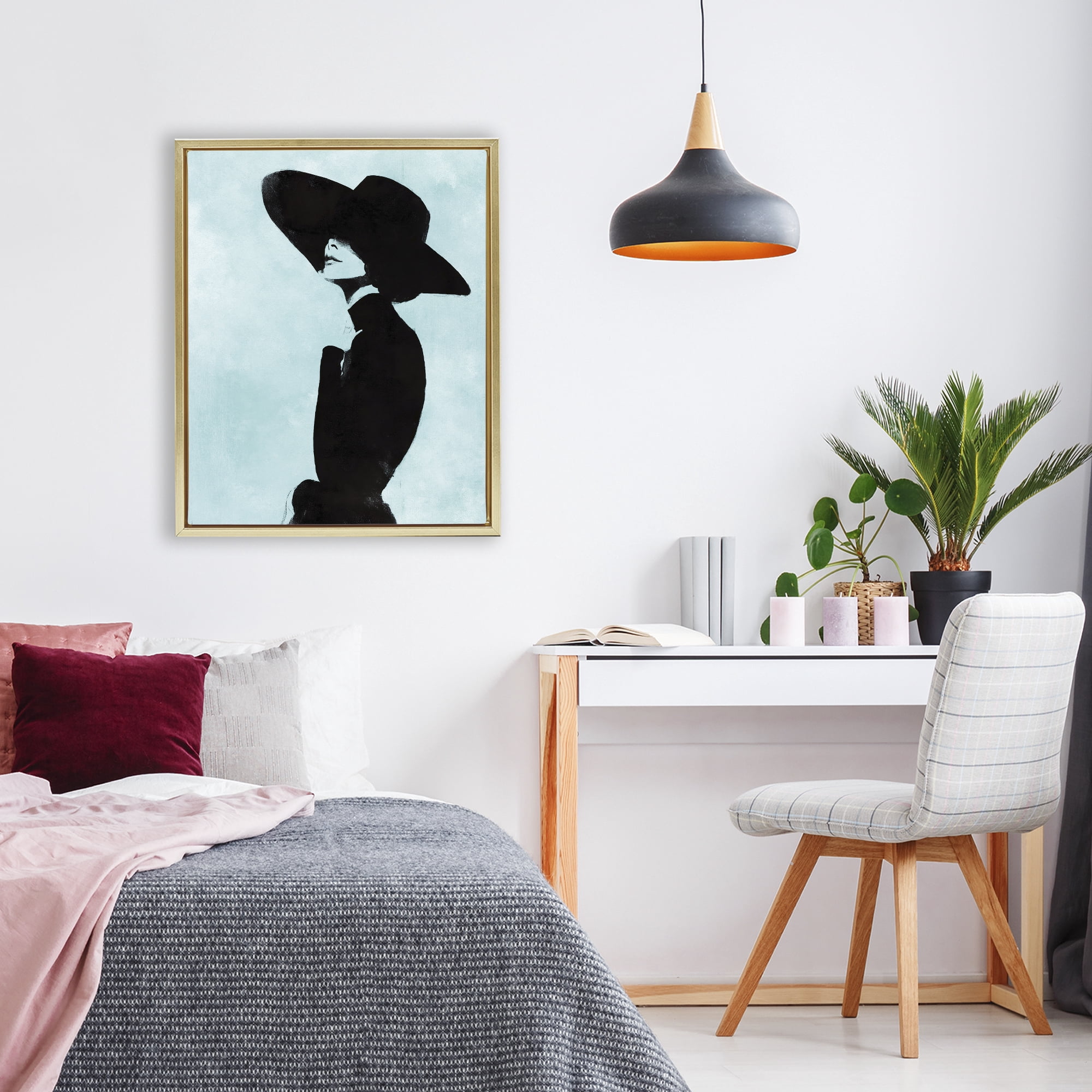 Stupell Industries Eclipse In Black Gold Framed Floater Canvas Wall Art, design by Svetlana Aleynikova