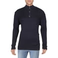 thumbnail image 2 of Club Room Mens Button Mock Neck Sweater Navy Blue M, 2 of 2