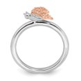 thumbnail image 2 of Stackable Expressions Sterling Silver Diamond and Rose Gold-plated Butterfly Ring, 2 of 8