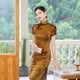 thumbnail image 4 of Vestido cheongsam de verano y otoño, vestido de satén, retro, ajustado, para banquete, traje de doble capa, 4 of 5