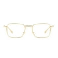 thumbnail image 2 of Womens Fashion Blue Light Blocking Oversized Reading Glasses 2.0, Metal Gold Square Spring Hinge Readers +2.00, 2 of 3