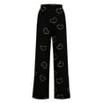 thumbnail image 5 of Lenpel Sweatpants for Women Wide Leg High Waisted Drawstring Heart Printed Joggers with Pockets Baggy Lounge Pants, 5 of 5