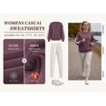 thumbnail image 3 of TEMOFON Womens Sweatshirts Long Sleeve Shirts for Fall Tops Crew Neck Winter Clothes Fleece Lined Loose Fitting Tops for Women Wine Red S, 3 of 9