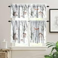 thumbnail image 3 of Rustic Forest Curtain Set, Watercolor Woodland Animals Owl Hedgehog Fox Butterfly Squirrel Bear Window Valances and Tier Set for Kitchen Living Room Home Decor, 54''x18'' & 27''x36''x2, 3 Panels, 3 of 5