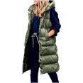 thumbnail image 2 of jsaierl Womens Plus Puffer Vest,Puffer Vest Women Oversized Sleeveless Winter Coats Warm Zip Up Hoodie Casual Cotton Padded Jacket Long Outerwear, 2 of 7