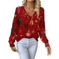 thumbnail image 2 of Chandails d'Automne Grande Taille pour Femmes Chandails de Noël pour Femmes 2025 Col Rond Vacances d'Hiver Mignons Pulls Rouges m, 2 of 7