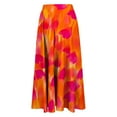 thumbnail image 4 of Weiqiqre Mini Skirt High Waist Floral Print Swing Chiffon Beach Midi Long Skirt with Pockets, 4 of 5