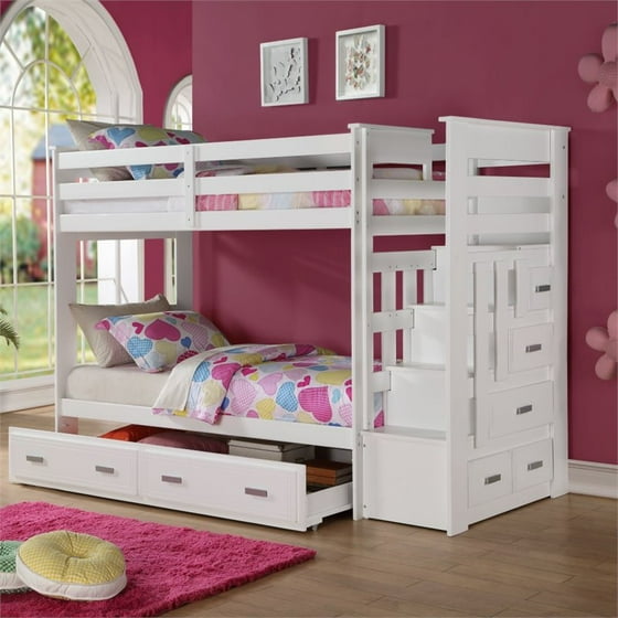 Acme Allentown Twin Over Bunk Bed With Storage Espresso Acme Allentown Twin Over Bunk Bed With Storage Espresso Com