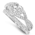 thumbnail image 2 of LaRaso Co His Her CZ Wedding Ring Set 3 Piece TRIO Silver Black Titanium Couples Bands 10 11, 2 of 6