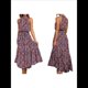 thumbnail image 3 of Vestido Bohemio de Verano para Mujer, Sin Mangas, con Estampado de Lunares, Cuello Halter, Volantes, Dobladillo y Cinturón Azul y Rojo M, 3 of 7