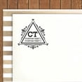 thumbnail image 1 of Printtoo Round Custom Text Save The Date Rubber Stamp Self Inking Triangle Monogram Personalized Stamper, 1 of 6