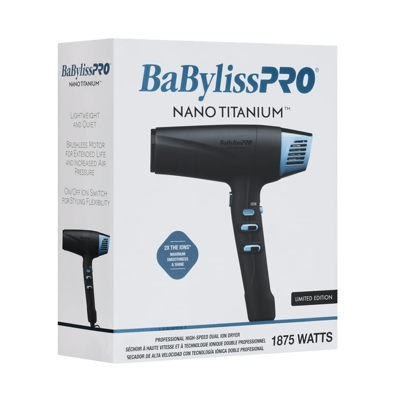 Dual Ionic Ion Switch Hair Dryer BaBylissPRO Nano Titanium Dual