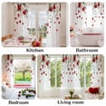 thumbnail image 6 of Valentine's Day Romantic Rose Floral Chiffon Sheer Curtains 96 Inches Long, Green Eucalyptus Leaves 2 Rod Pocket Window Treatment Voile Drapes Curtains for Living Room Bedroom,2 Panels, 52x96In, 6 of 9