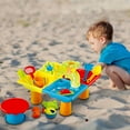 thumbnail image 4 of HOARBOEG Sand & Water Table Outdoor Garden Sandbox Set Play Table Kids Summer Beach Toy, 4 of 9