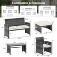thumbnail image 3 of Costway 6PCS Patio Furniture Set Outdoor Sectional Conversation PE Rattan Sofa Set White, 3 of 10