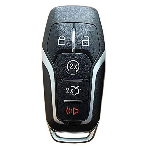 Replacement Keyless Entry Remote Smart Key Fob Shell Case Fit for Ford F150 Fusion Explorer Mustang Lincoln MKZ MKC 5 Buttons Button Pad Cover (Black, 5 Buttons)