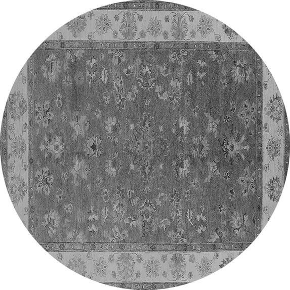 Ahgly Company Indoor Round Oriental Gray Traditional Area Rugs, 4' Round