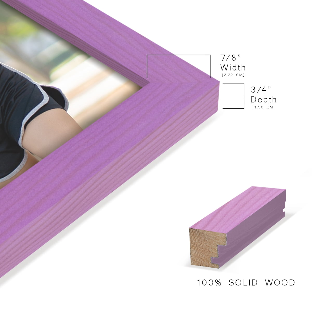 11x14 Wood Grain Picture Frame - Violet