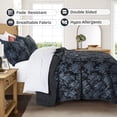 thumbnail image 3 of Moonlight20015 3-Piece Velvet Quilt Set King, Floral Diamond Lightweight Bedspread, Soft Reversible Bedding Set with Shams, Black, 3 of 8