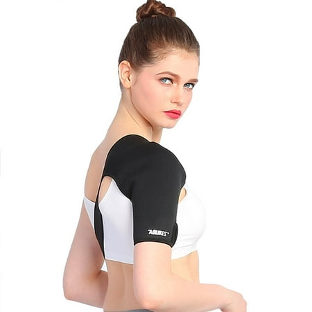Lightweight  Right Shoulder Support Brace for Rotator Cuff Pain Relief，Adjustable Neoprene Shoulder and Arm Wrap to Alleviate Dislocated AC Joint Pain Shoulder Compression wrap for Men and (Best Shoulder Brace For Ac Separation)