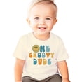 thumbnail image 4 of Groovy 1st Birthday Shirt for Infant Baby Boys Groove Dude Adorable First Birthday Outfit Natural Shirt 18 Months, 4 of 5
