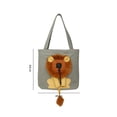 thumbnail image 2 of Daupanzees Pet Canvas Shoulder Carrying Bag,Portable Cute Canvas Tote Chest Tote Bag for Cats Small Pet,Gray, 2 of 5
