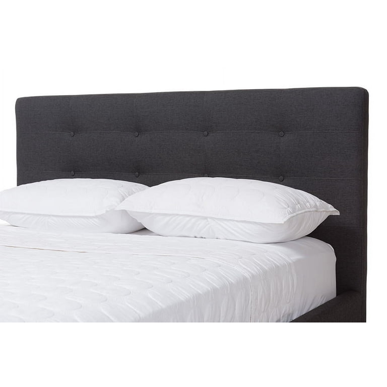 Baxton Studio Valencia Mid-Century Modern Dark Grey Fabric Upholstered King Size 2-Piece Bedroom Set Baxton Studio Valencia Mid-Century Modern Dark Grey Fabric Upholstered King Size 2-Piece Bedroom Set