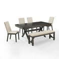 thumbnail image 3 of Farmhouse Dining Set 6pc - Table, Bench, 4 Chairs - Rustic Kitchen Set, 3 of 3