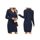 thumbnail image 3 of Vestidos Tipo Suéter Holgados de Otoño con Cuello en V, Larga y por Encima de la Rodilla para Mujer. Azul Oscuro M, 3 of 7