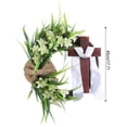 thumbnail image 2 of Aosijia Easter Wreath Door Hanging Decoration with Cross Bouquet Garland for Front Door Decor Simulation Plant Flower Decorations Grape Vines Wreath Spring Home Decoration, 2 of 5