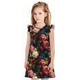 thumbnail image 1 of Balery Rose Flowers Camisón de princesa para niñas, pijama de algodón con mangas abullonadas, suave y bonito.-XX-Large, 1 of 6