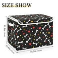 thumbnail image 3 of Bones Hearts Dots Valentine Foldable Storage Bin with Lid and Handle Collapsible Storage Box 16.5 x 12.6 x 11.8 inches, 3 of 7