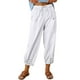 thumbnail image 1 of Pantalones harén holgados de lino con corte en forma de farol para mujer, estilo informal, hasta el tobillo, pantalones holgados de verano con bolsillo, 1 of 5