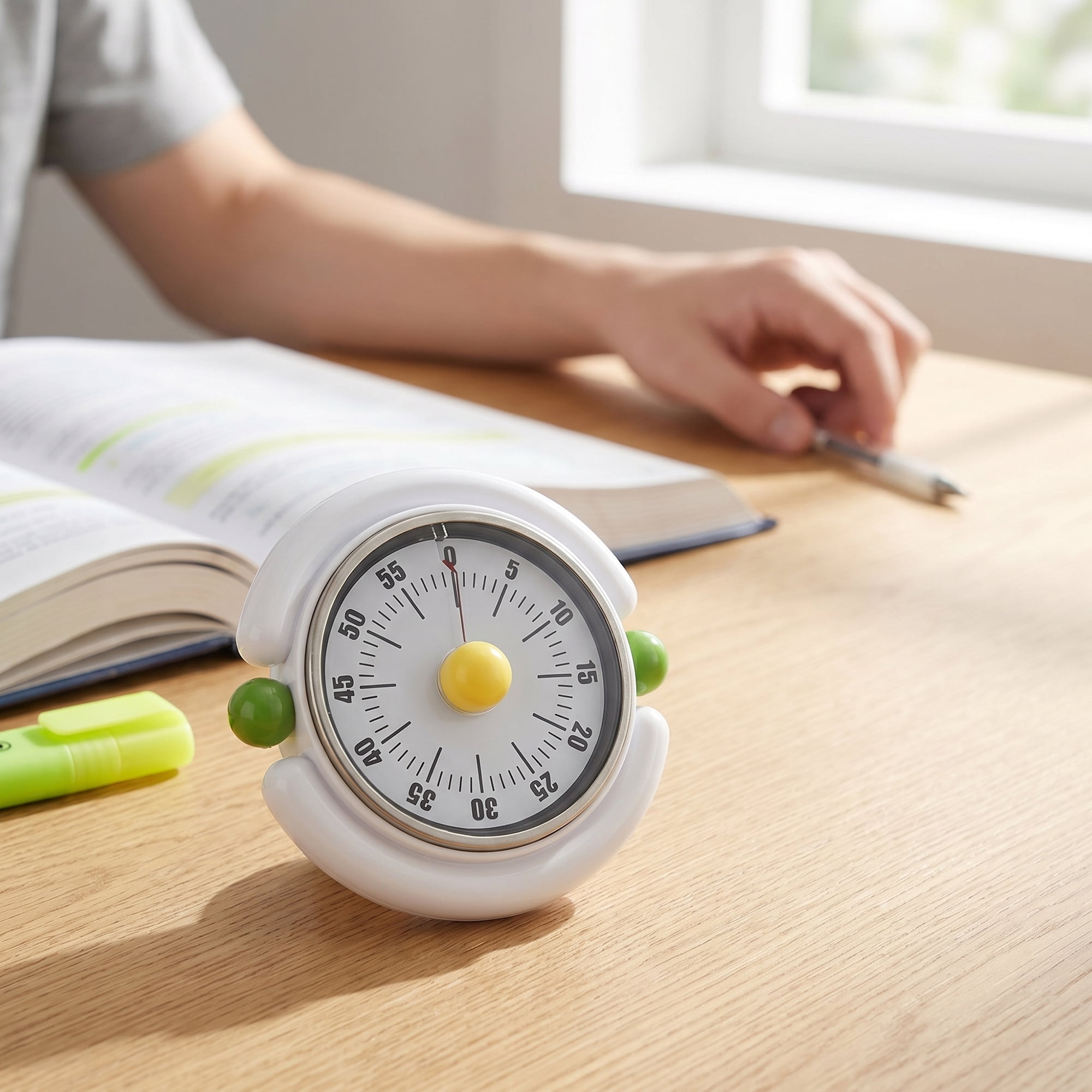 Unique Bargains Durable Loud Alarm Clock Magnetic Backing Timer White