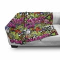 thumbnail image 3 of Urban Graffiti Soft Flannel Fleece Blanket, Arrow Pierced Bubbly Hearts and Skull Detailed Sharp Edged Shapes Street Art, Cozy Plush for Indoor and Outdoor Use, 60" x 80", Multicolor, by Ambesonne, 3 of 6