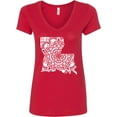 thumbnail image 3 of Inktastic Louisiana Silhouette Mandala Women's V-Neck T-Shirt, 3 of 5