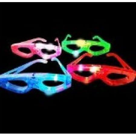 BEST PARTY FAVORS OF 2016! 12 Piece Light-Up Flashing Glasses For Children & Adult Parties (4 Colors: Red, Green, Blue, & Pink)- With Push On/Off Button for.., By Exclusive Gifts Toys